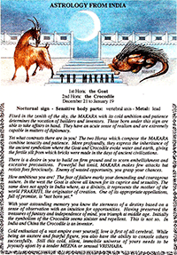 Indian MAKARA Goat Crocodile Astrology for Ivan Stein