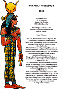Egyptian Astrology Isis for Ivan Stein